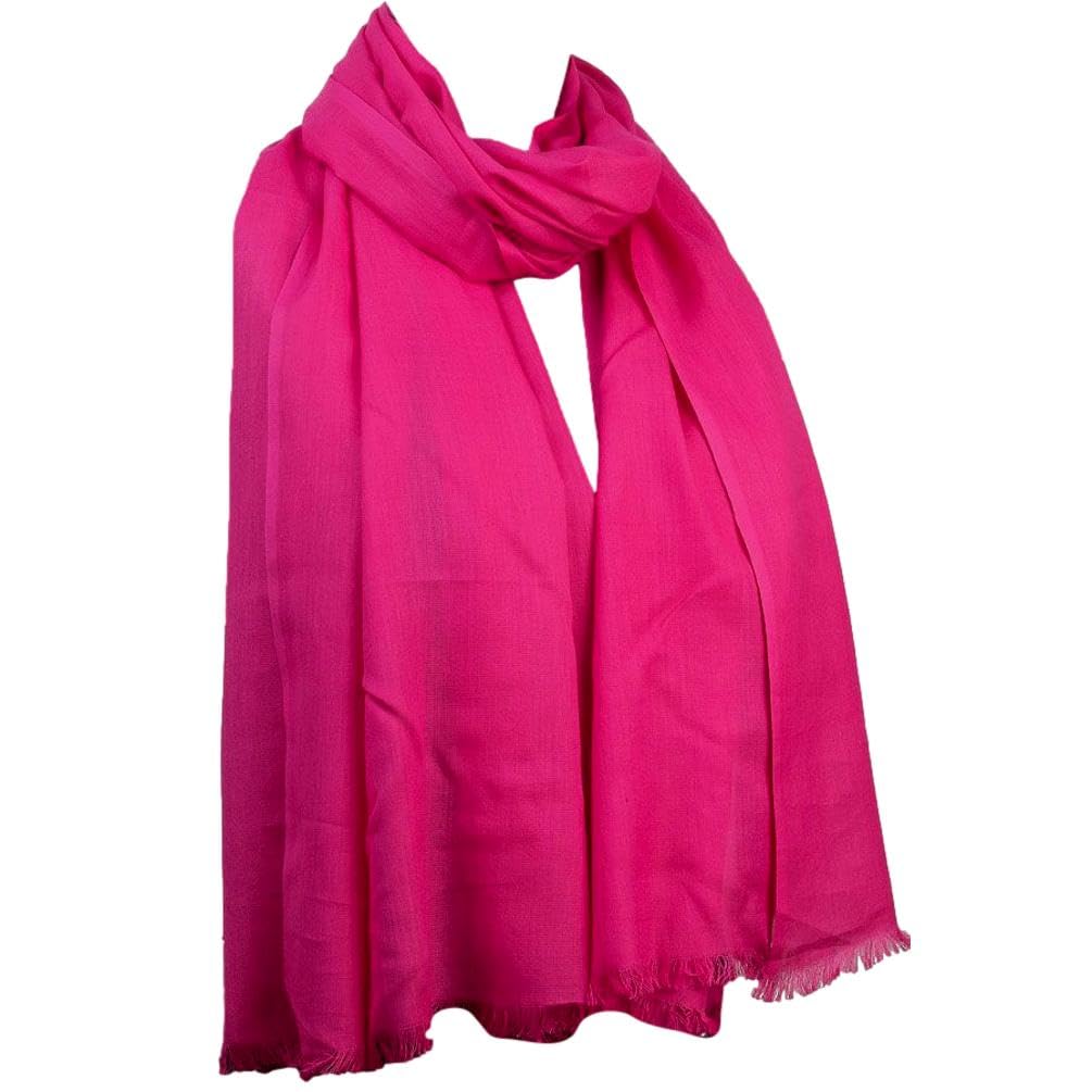 Purple Possum Women's Pink, Hot Pink, Fuchsia, Cerise Purple Possum® Pink Scarf Plain Shawl Organic Cotton Large Fuchsia Lightweight Fair Trade Cerise Wrap