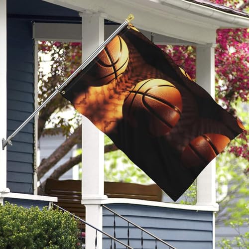 Drapeau de jardin et drapeau de bienvenue de basket pour cour extérieure