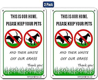 Eletina This is Our Home,Discreet, Polite, NO Poop, NO Pee,Pooping Be Respectful Dog Sign,Please Keep Your Pets And Their Waste Off Our Grass,Yard Aluminum Sign 8x12 Inches(2pack)