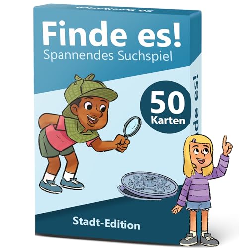 GLÜCKSWOLKE - Finde es I Die Stadt neu entdecken I Schatzsuche Spiele für Kinder ab 5, 6, 7, 8, 9 Jahre I Reisespiele - Beschäftigung für Ferien, Urlaub & Reisen I Entdeckerkarten für Mädchen & Junge