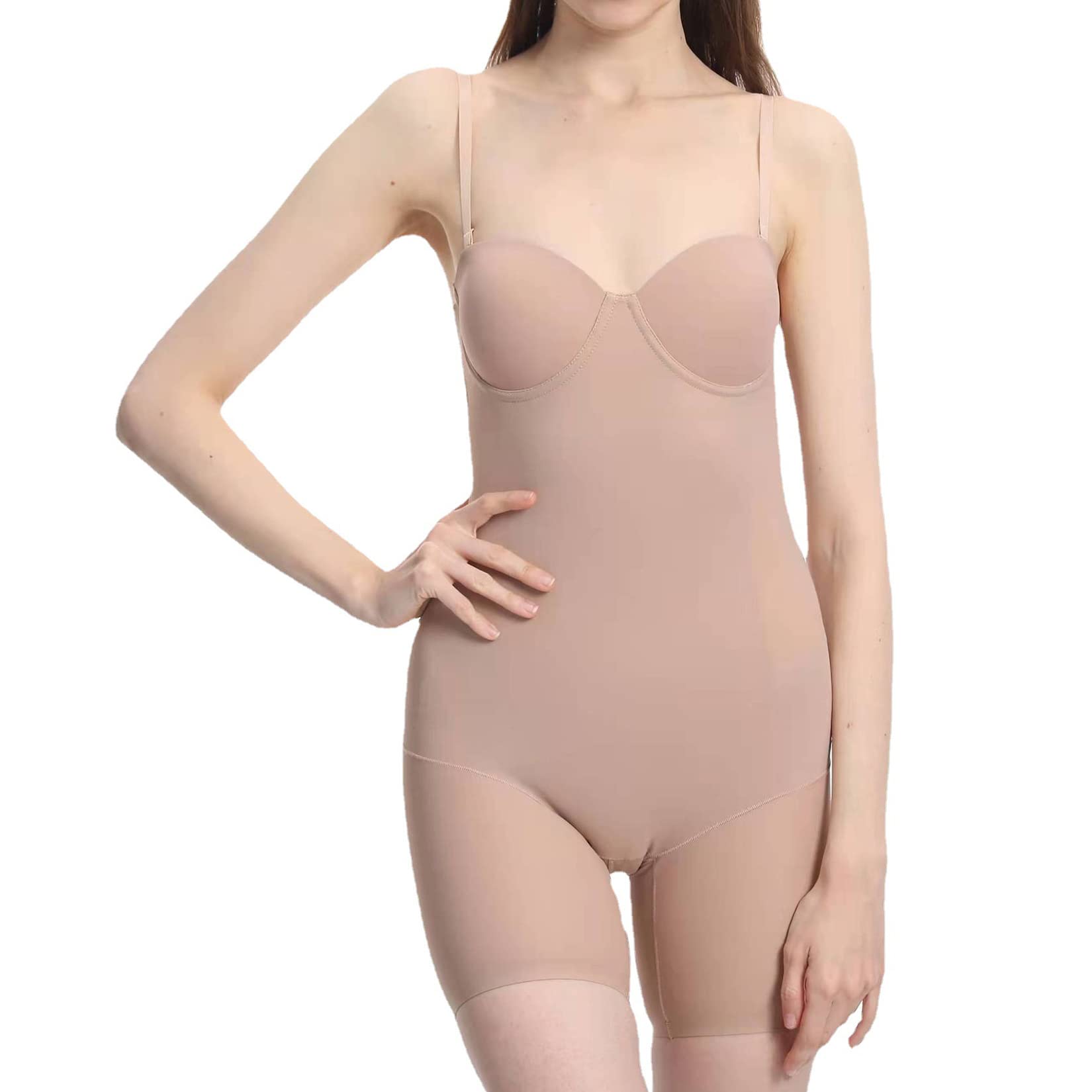 Body Modellante da Donna Senza Cuciture con Scollo a V, Snellente a metà Coscia, Controllo della Pancia