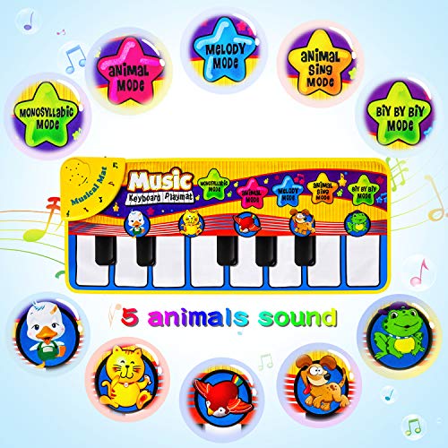 Piano Playmat, Kids Piano Mat Muzikaal Tapijt Baby Vloer Toetsenbord Mat Touch Play Muziek Dans Mat voor Peuter Kinderen… - Image 6