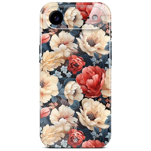 Coque fleurs pour iPhone Air ONEFLOW rigide fine et blanche rouge avec sa protection de caméra intégré