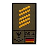Café Viereck ® Oberstabsgefreiter Marine Bundeswehr Rank Patch mit Dienstgrad - Gestickt mit Klett – 9,8 cm x 5,6 cm