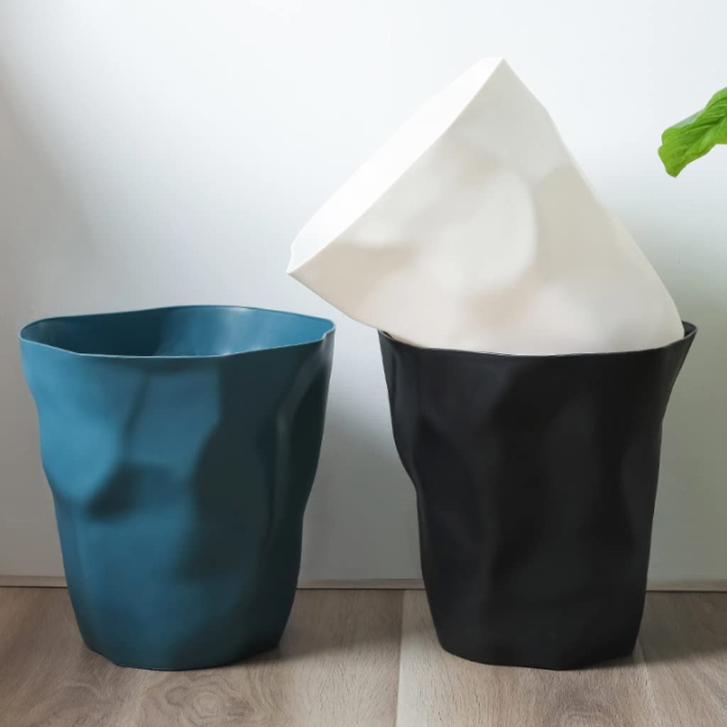 Śmietnik Do Pokoju Kosz na śmieci z tworzywa sztucznego, pasuje biurko, kuchnia, dom, biura, 8l / 10l Kosz Na Odpady(Black,10.8IN)