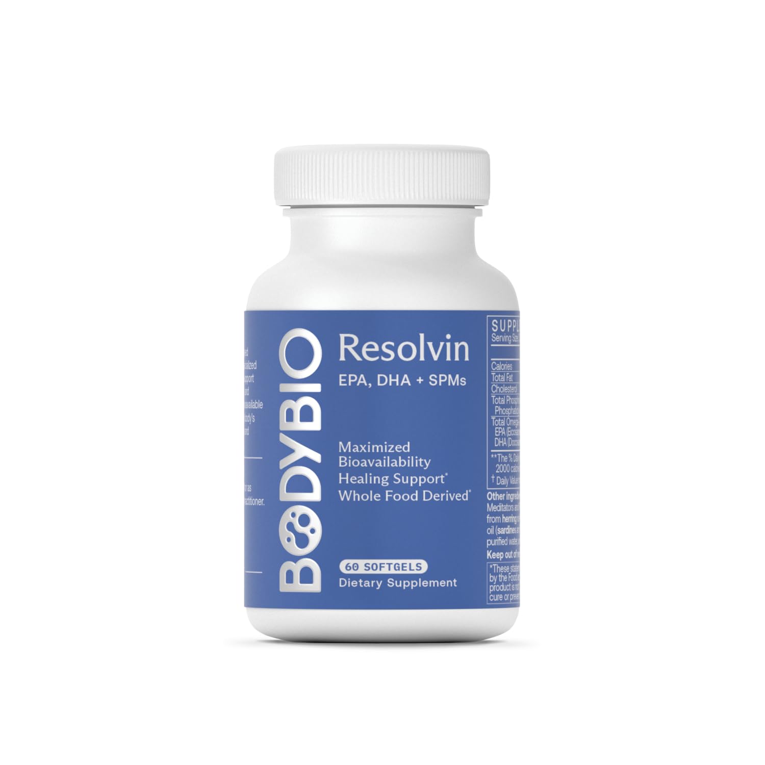 BodyBio Resolvin - Specialized Pro-resolving Mediators SPMs with Herring Caviar Extract - Support Healthy Inflammation Response, Skin Repair, Joint Comfort & Brain Health