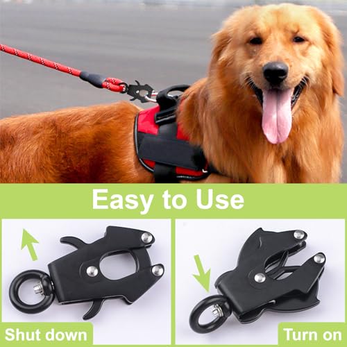 UFURMATE Frosch-Clip, Weltraum-Aluminium-Verriegelung, Robuste Schnellverschluss-Schnalle, Rostbeständige Hundekettenschnalle, Hundeleine Verschluss Frosch-Clip, Ersatz - 299 kg Kapazität, Schwarz