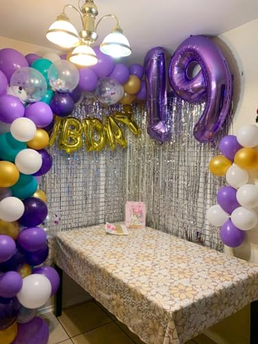 Image of 2 Balloon Numbers Birthday Decorations, 40In Purple Balloons for Men Women | Eye-catching Appearance, Perfect Decorative Centerpieces, Convenient Self-sealing Structure, Widely for Various Occasions