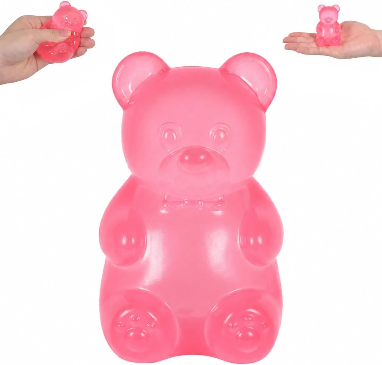 Gummy Bear Toy, Sugar Filled Squishy Toys for Kids Stress Relief - High Density Squeeze Balls for Students Calming - Fidget Squishy Toys for Anxiety Relief (Pink) â image 1