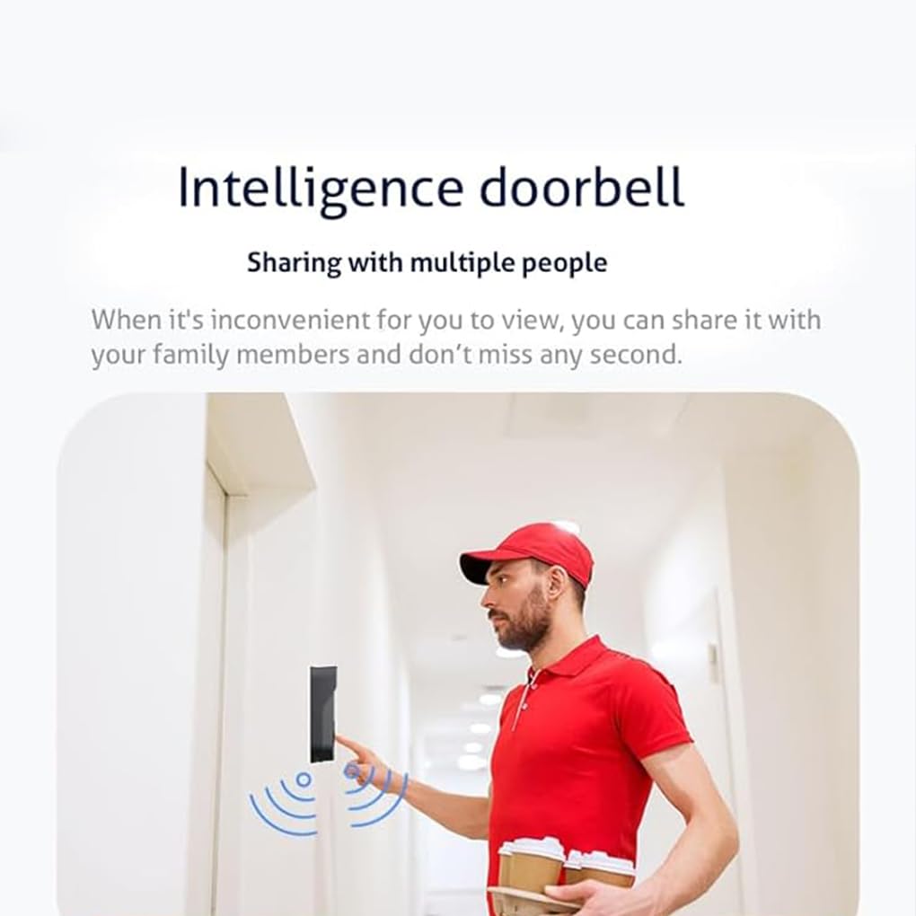 Timbre con Video Inteligente con Vista Nocturna por Infrarrojos, Sensor PIR Incorporado, Almacenamiento en la Nube Gratuito, se Pueden Guardar imágenes, Compatible con Tarjeta