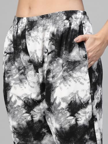 Image of UZARUS Women's Animal Print Tie-Dye Strechable Capri 3 /4th Shorts