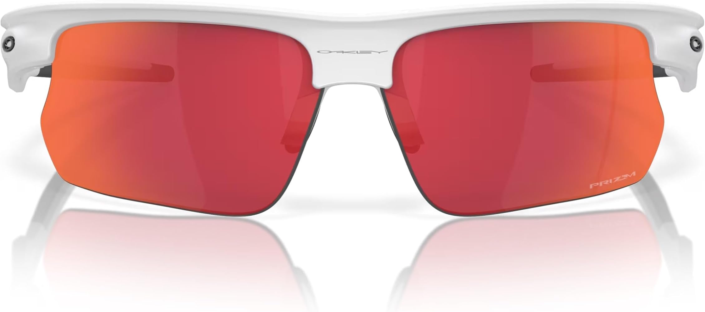 OAKLEY スポーツサングラス ホワイト/レッド ミラー RadarLock® Path® (Low Bridge Fit) Prizm Ruby Lenses, Polished