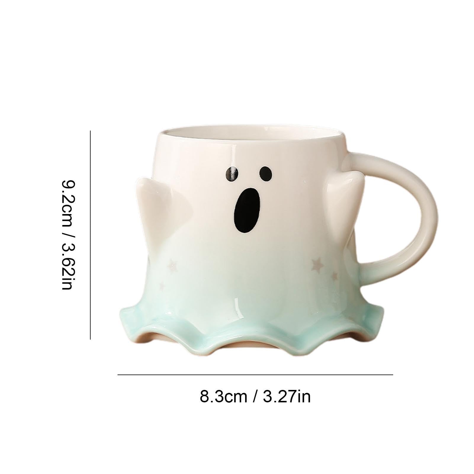 Tazza Da Caffè In Ceramica, 440 Ml, Con Fantasma, Forma Di Elfo, Per Cappuccino, Latte, Tè Freddo, Tazza Da Latte Con Manico, Regalo Per Halloween - 9