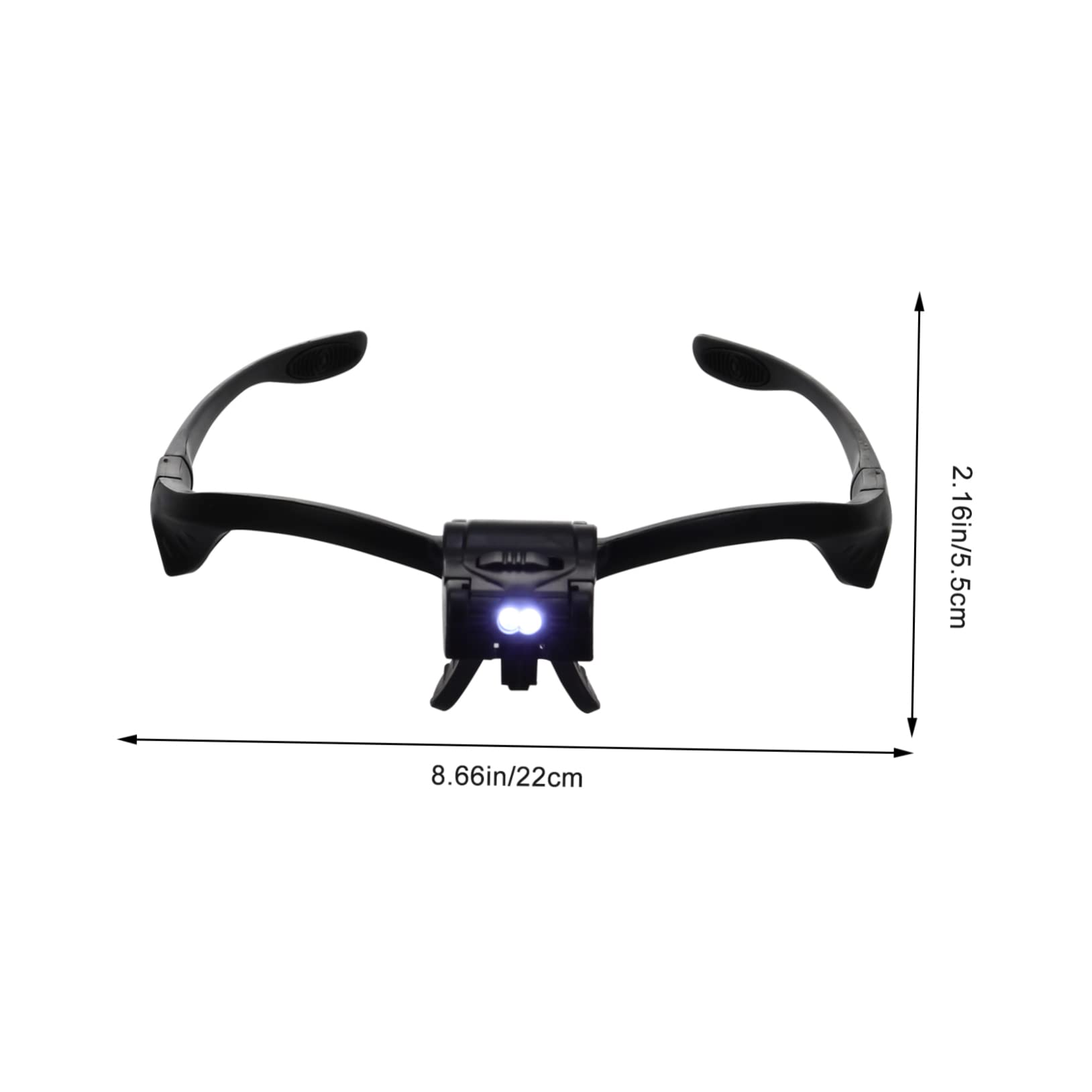 Baluue Zeckenlupe mit 5 Linsen Vergrößerungsbrille LED Licht Kopfhalterung Kunststoff Acryllinse Schwarz für Präzises Arbeiten