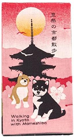 HAMAMONYOShiba Inu Walk in Kyoto Nassen Tenugui Towel