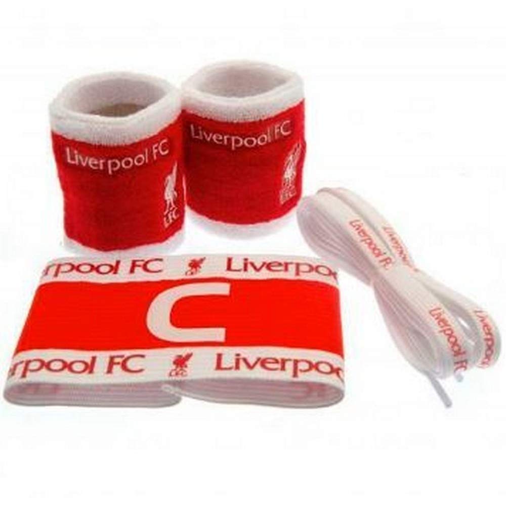 Hy-Pro Officially Licensed Liverpool F.C. Accessory Set - Liverpool Shoe Laces, Sweatbands, Captains Armband, Merchandise, Great Football Gift Idea