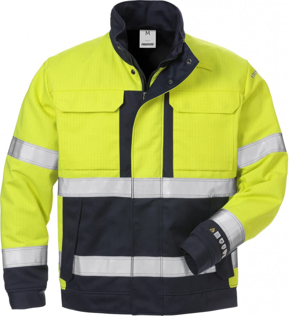 Fristads Workwear 125944 Flame - Chaqueta de invierno de alta visibilidad clase 3 4588 FLAM 408 171, Amarillo/Azul Marino