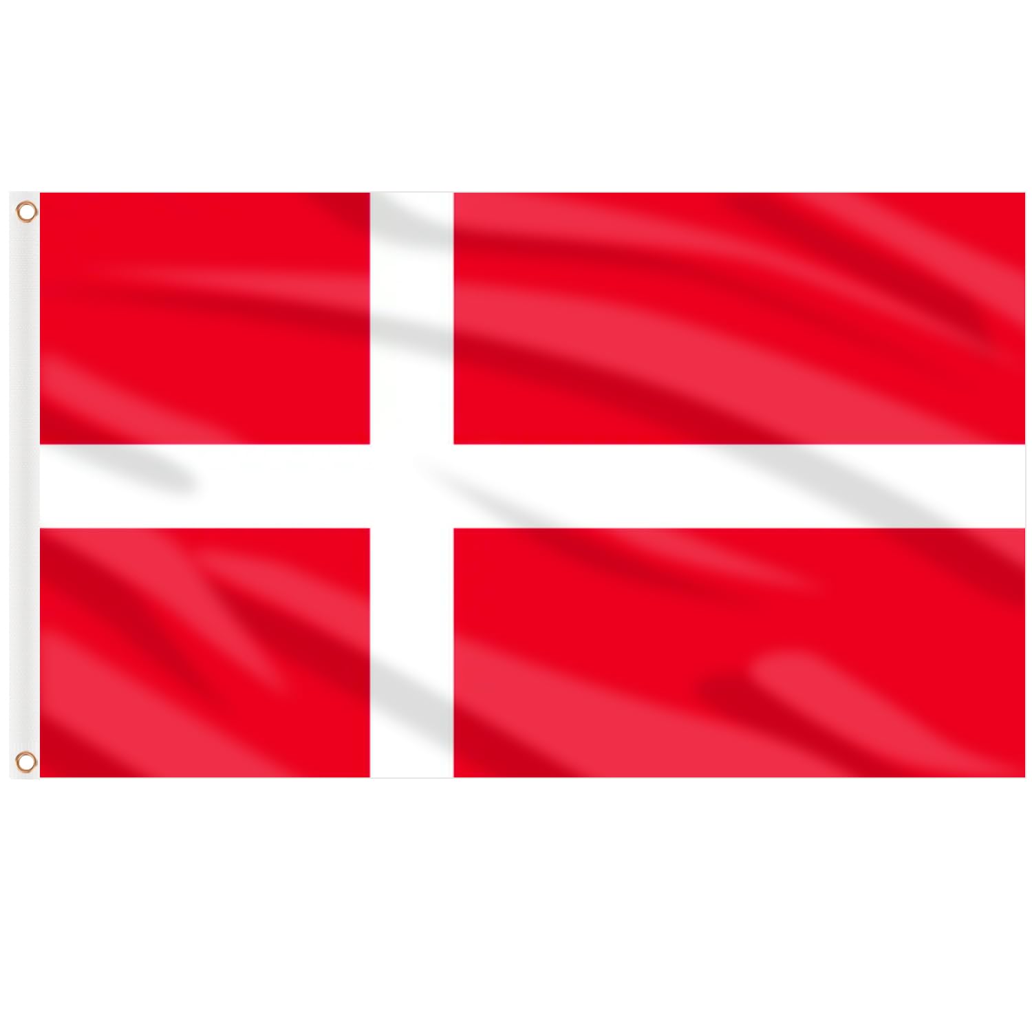 AhfuLife Lot de 2 grands drapeaux nationaux du Danemark pour l'extérieur – Double face avec œillets en laiton pour décorations de fête olympique, bar, jardin, rue, intérieur et extérieur