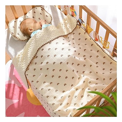 Manta de bebé Suave de Felpa con Forro de Lunares, Manta de enfriamiento para recién Nacidos, Ideal para guardería y Dormitorio