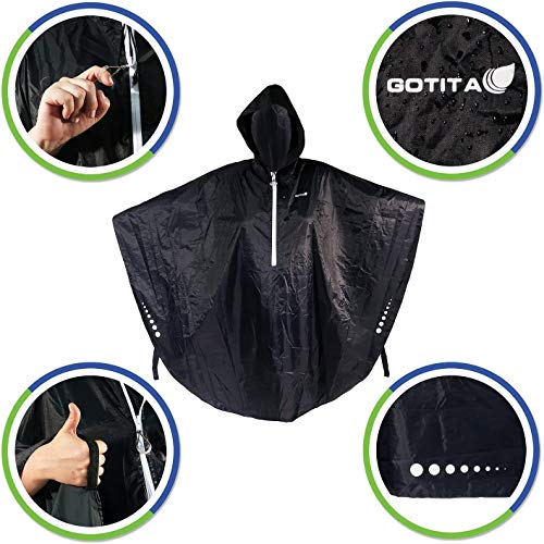 GOTITA Navy Blue Waterproof Poncho for Wheelchairs - Medium to XL, Italian Designed Raincoat - Image 4