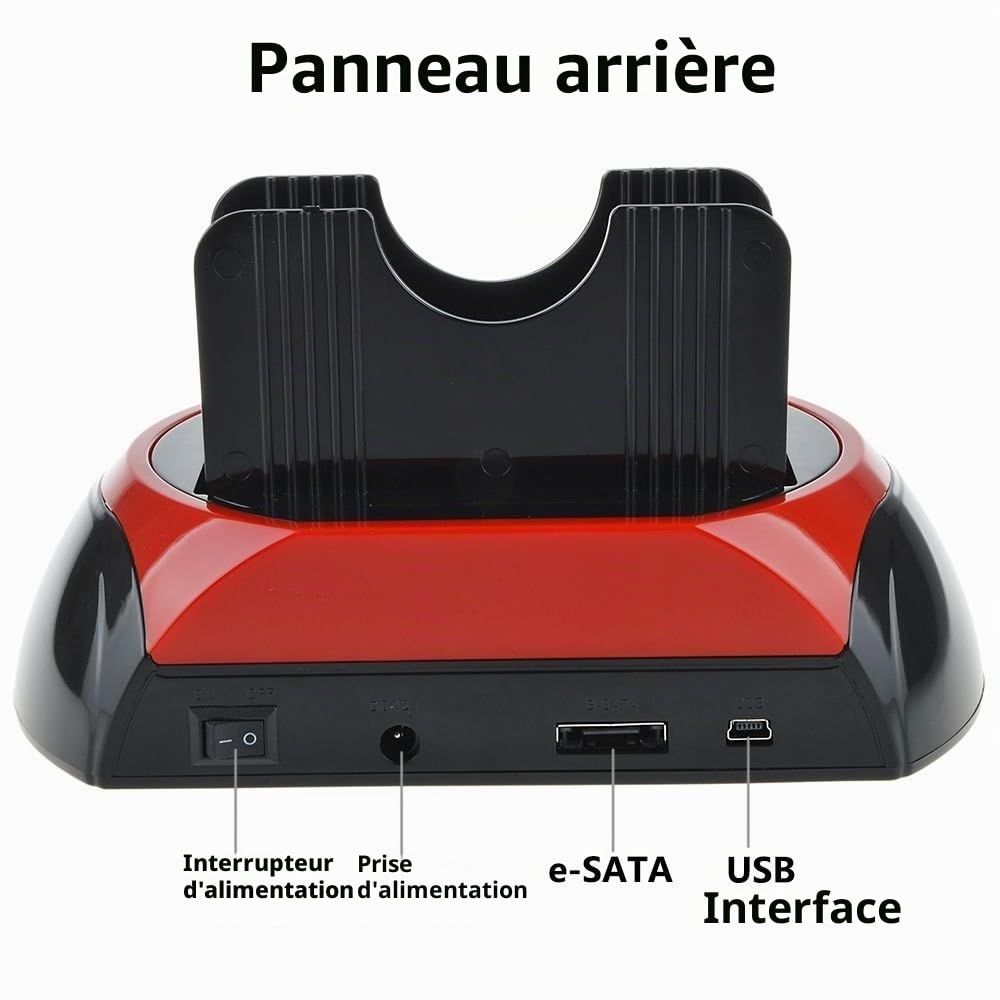 TCC-S862-DE USB 2.0 à SATA IDE Dual-Bay HDD Disque Dur Station d'accueil avec Lecteur de Cartes et Hub USB 2.0 pour 2.5 3.5 Pouce IDE SATA I / II / III HDD SSD