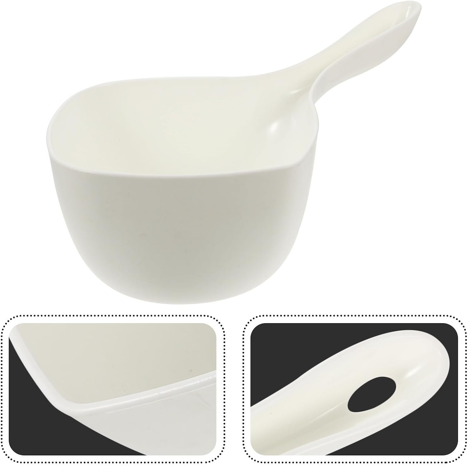 Plastic Ladle for Watering and Shower Use, Portable White PP