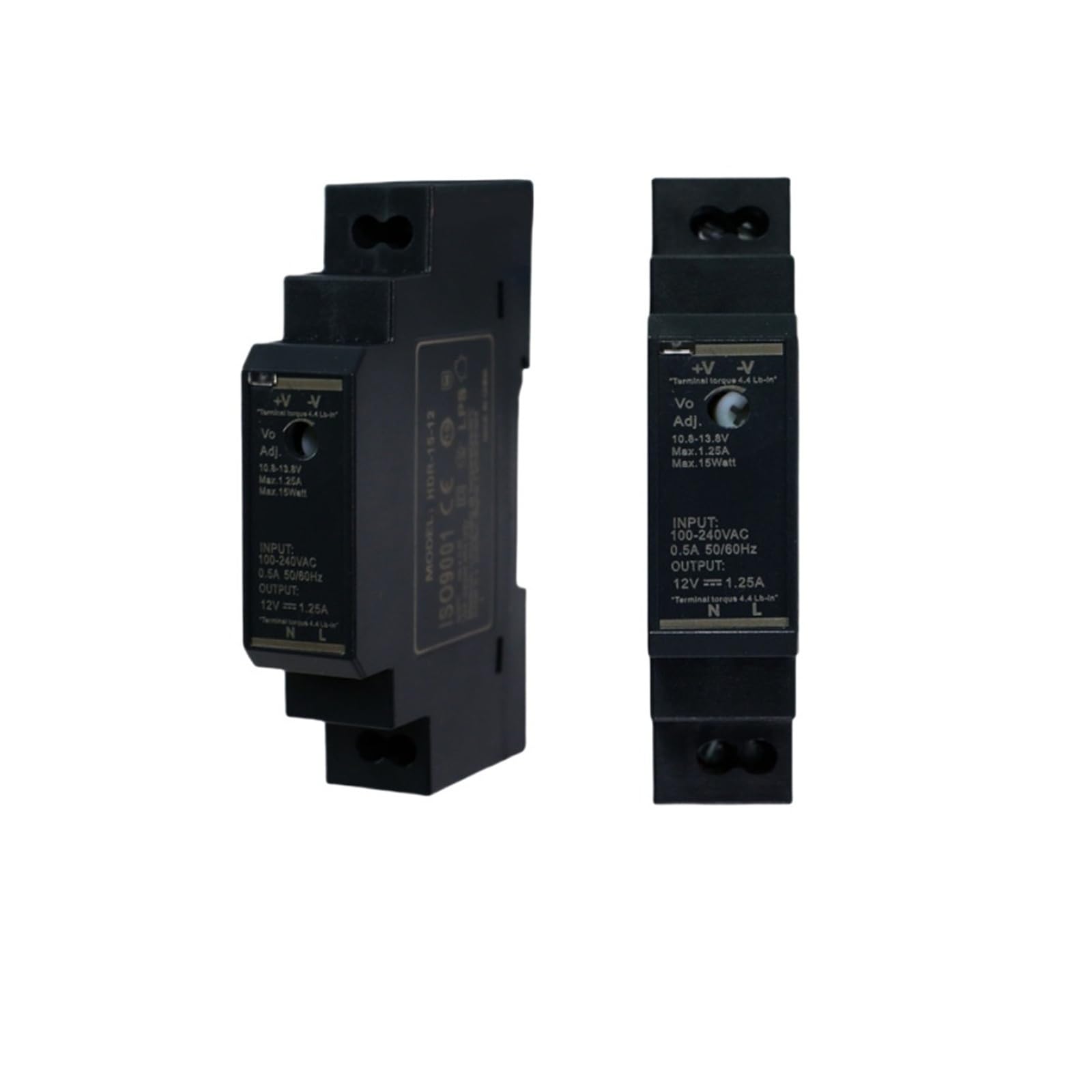 Alimentation rail DIN 12V HDR-15-12 de 15W à découpage industriel ultra-mince