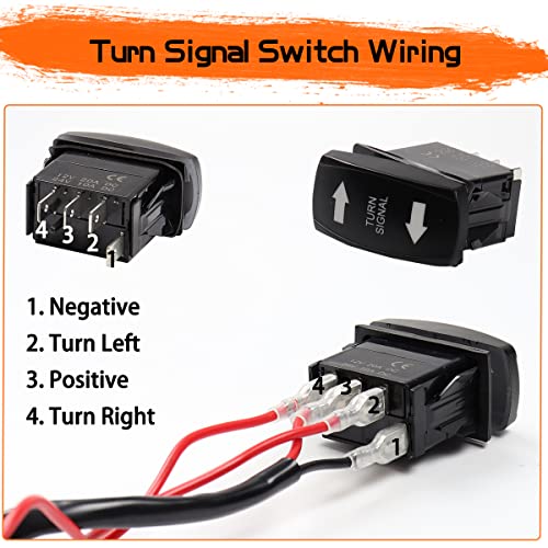 Motoparacc Sxs Led Street Legal Kit, Diy Atv Turn Signals Lights With Extra Wire, Flasher Relay Compatible With Utv, Yamaha, Polaris, Honda #TOP4