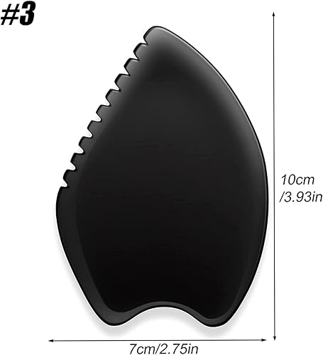Miniatura 2 de KENID Gua Sha Herramientas de masaje corporal de 9 bordes Gua Sha Bian piedra Gua Sha con crestas Gua Sha, herramienta de masaje para raspar 1 pieza