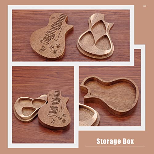 Guitar Wood Picks Opbergdoos: Gitaarvormige Ukulele Pick Container Voor Guitar Standard Picks Small Item Organizer… - Image 8