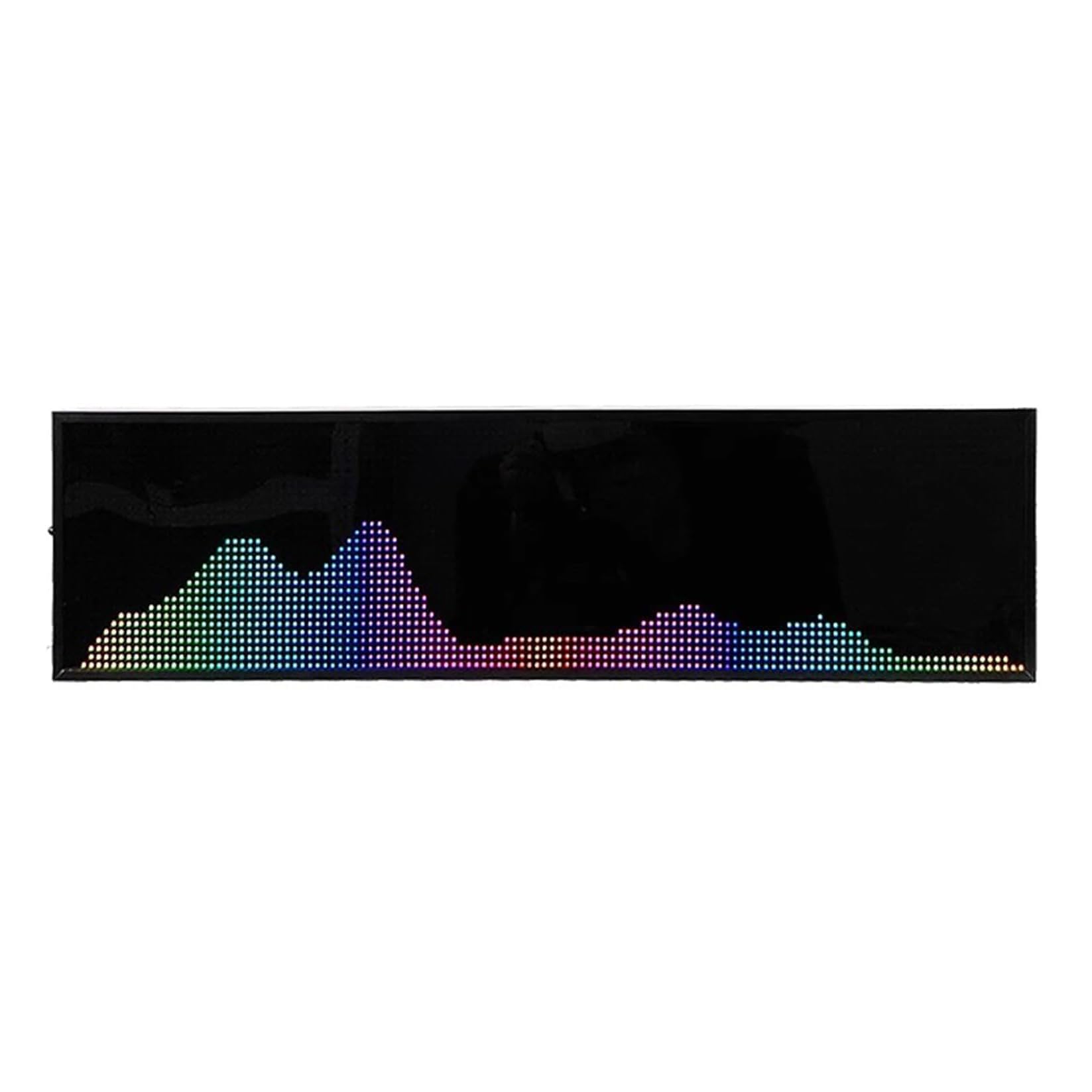 Analizador de espectro de audio LED con reloj digital, barra de nivel RGB, control de voz y línea, 4 rangos de frecuencia para uso en coche y estudio