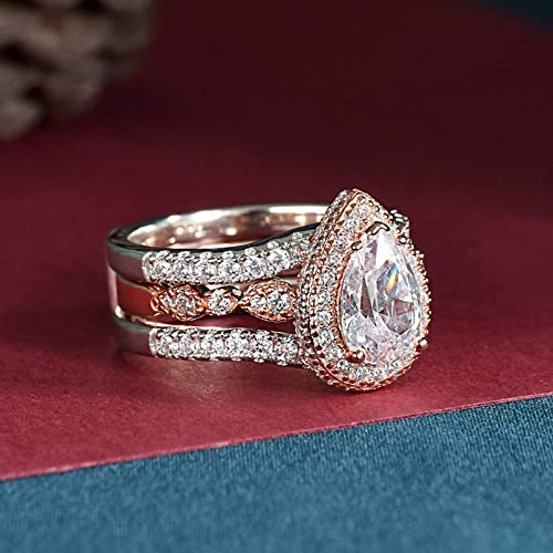 Image of Newshe Jewellery Wedding Rings for Women Bridal Sets Engagement Ring