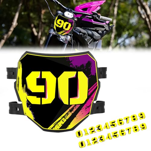 Plaque Avant Moto Plaque Immatriculation Dirt Bike Avec Autocollant Universel pour Surron Light Bee X/S Talaria Sting MX4 Q20 M20 Super 73 Pro SS CRF YZ YZF...