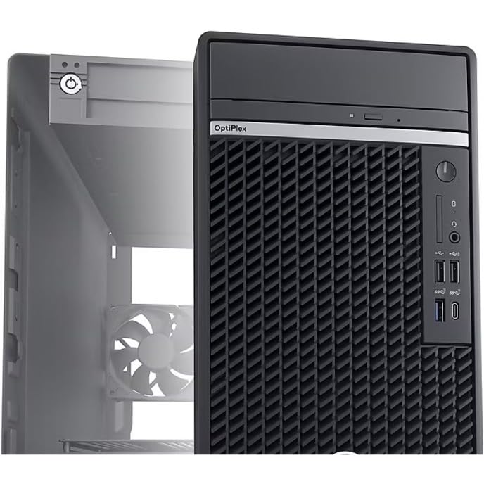 Image of Dell OptiPlex 7000 7010 Desktop Computer - Intel Core i5 13th Gen i5-13500 Tetradeca-core (14 Core) 2.50 GHz - 8 GB RAM DDR4 SDRAM - 256 GB M.2 PCI Express NVMe SSD - Tower - Black