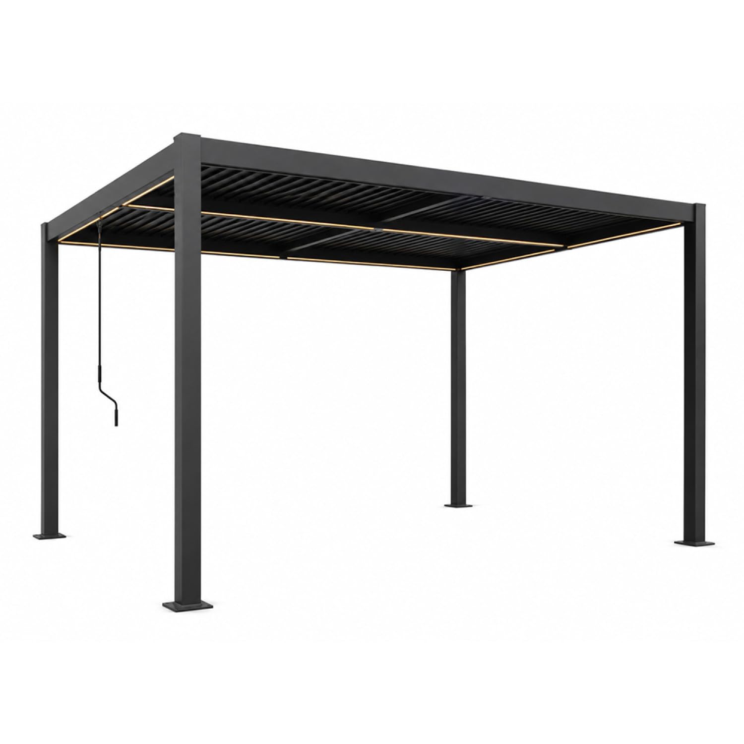 Pergola Bioclimatique CORFU LED Noir 4x3 m