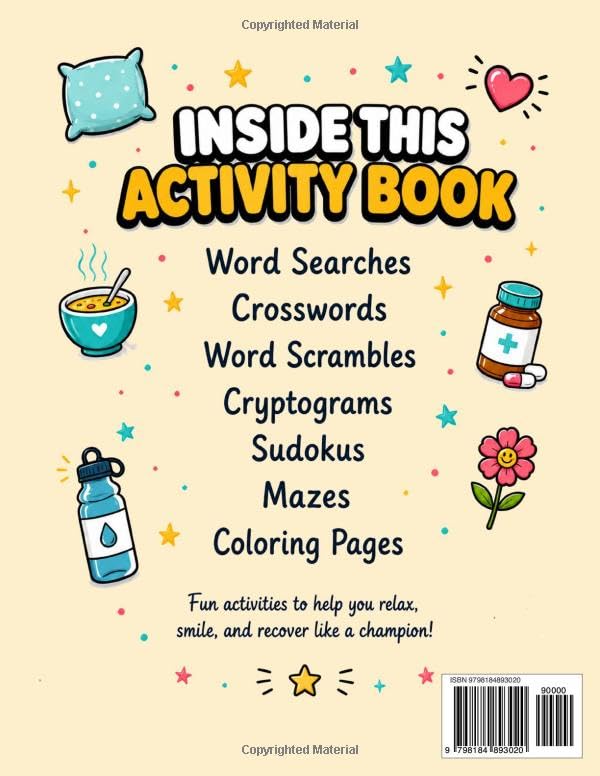 Hip Surgery Activity Book: A Relatable Hip Replacement Surgery Gift for Recovery and Relaxation with Engaging Activities and Coloring Pages image 3