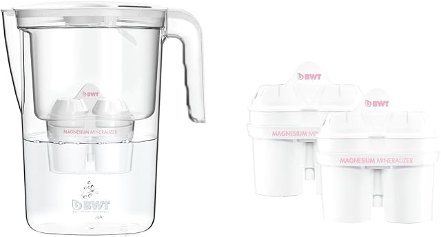 BWT 815484 Water Filter Vida 2.6 L, White with 3 Cartridges, Magnesium Mineralizer for 3 x 120 L Filtered Tap Water