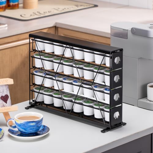 Image of Flagship K Cup Holder for Keurig Pods Coffee Pod Storage 4 Tier K Cup Drawer Organizer for Counter (32 Pods Capacity)