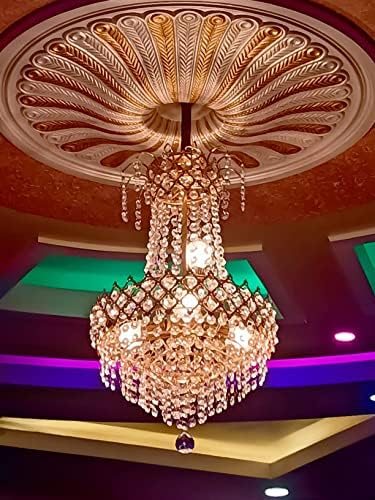 Buy SHRI MAHAL ANTIQUES Crystal Big Size Jhumar Ceiling Light for ...
