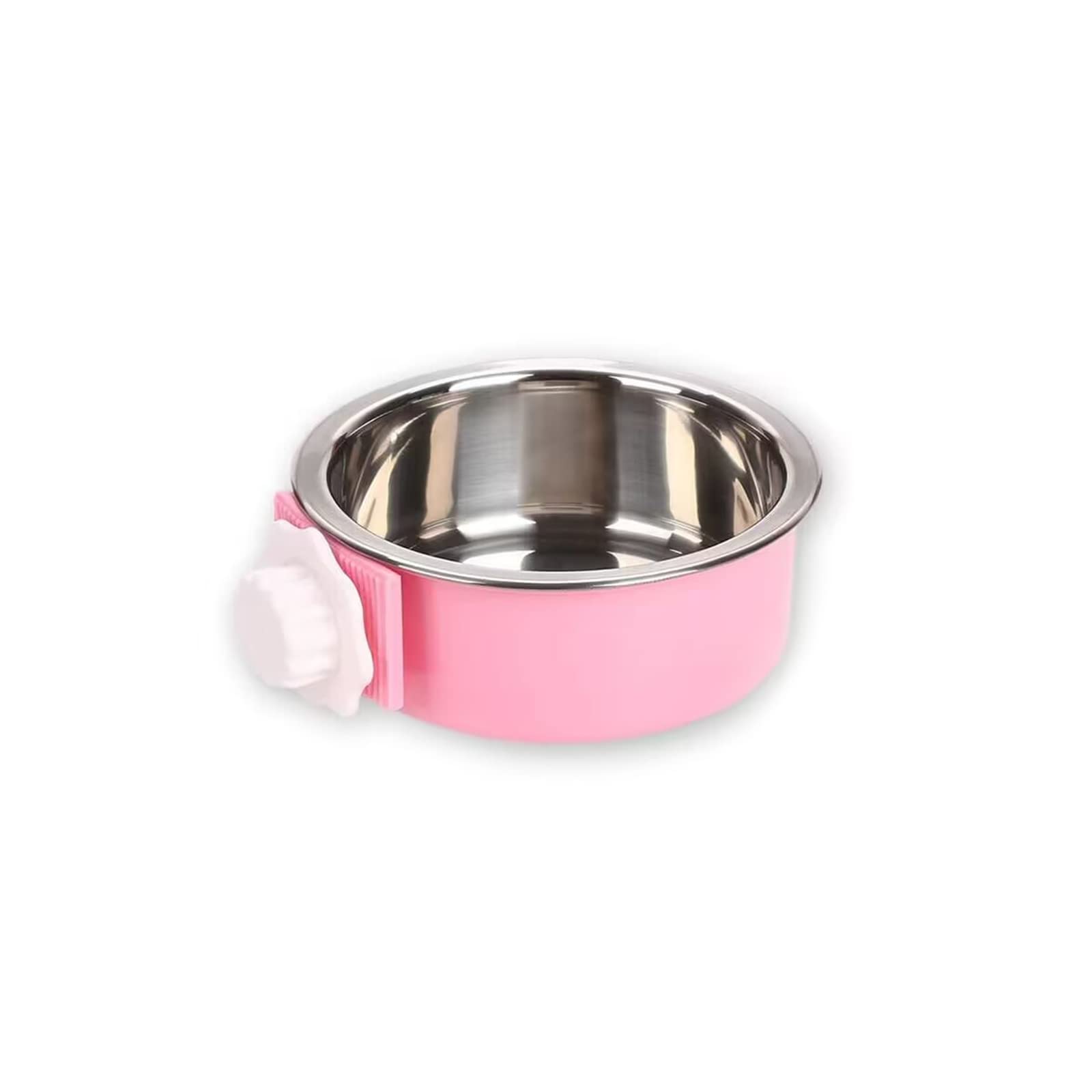 Andiker Hanging Food Bowl - 2-in-1 Removable Stainless Steel Bowl for Cats & Dogs, Pet Bowl Hanging Cage and Feeder (Large, Pink) โ image 1
