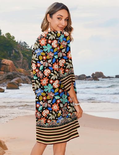 Image of Zeagoo 3 /4 Mini Sundress Boho Cover Up