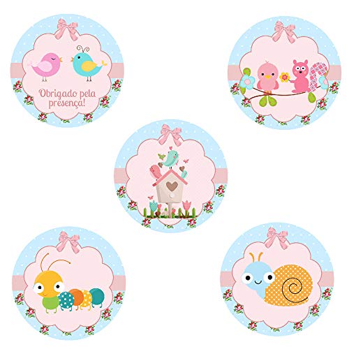 35 Adesivos Jardim Encantado Redondo 3,5cm