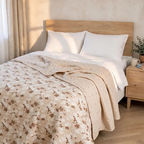 Image of Florida Cotton All Season Reversible AC Dohar (Beige, Single)