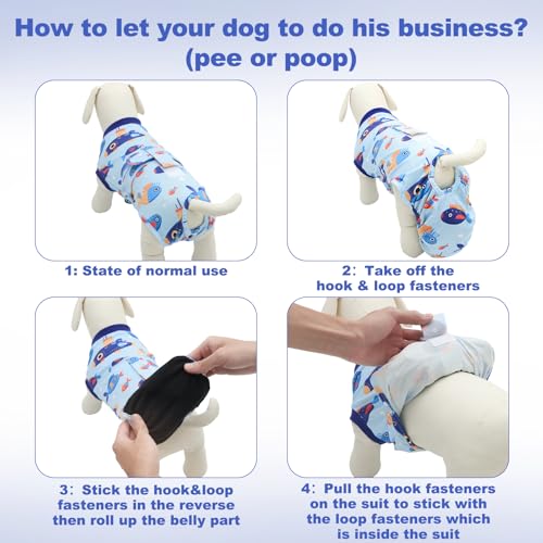 Image of CuteBone Recovery Suit for Dogs Cats After Surgery, Prevent Licking Dog Onesies Pet Surgery Recovery Suit Shirt Abdominal Wounds Bandages SSF11L