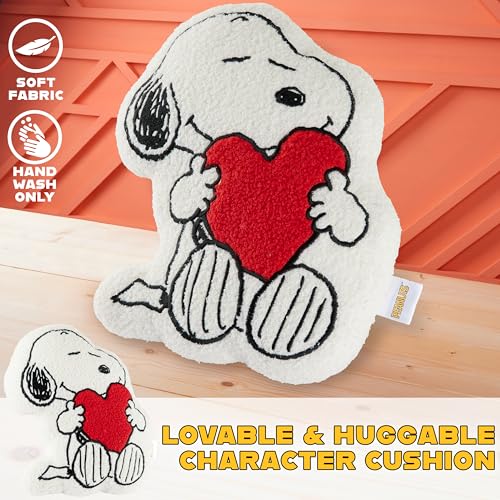 Get Trend Peanuts Snoopy 3D Kuschelkissen für Kinder & Erwachsene, Fleece Plüsch Sofakissen, Deko für Couch & Schlafzimmer, Kawaii Geschenke (Weiß Snoopy, L34.5 x W25)