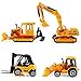 Liberty Imports Set of 4 Construction Vehicles Diecast Metal Toy Playset [5 Inch] - Forklift, Bulldozer, Excavator, Tractor