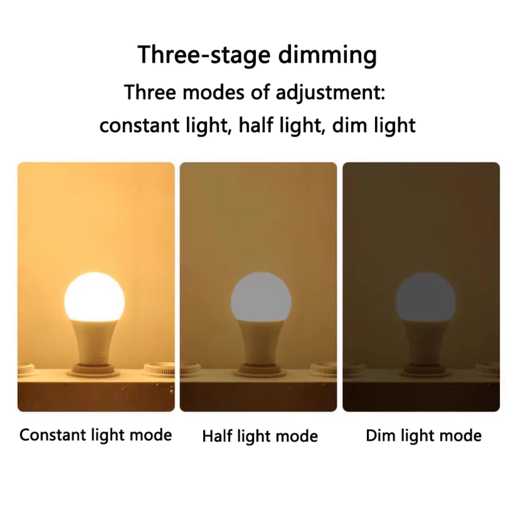 Paquete de 2/10 bombillas LED E27, bombilla LED superbrillante, bombilla de brillo con atenuación de tres velocidades, lámpara de bajo consumo E27 ajustable por segmento, bombillas estándar A70