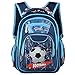 Produktbild Kinderrucksack Jungen Schultasche für Kinder Rucksack Grundschüler Fußball Druck Mehrschichtig 14 Zoll Lässige Reflektierend Umhängetasche(Blau)