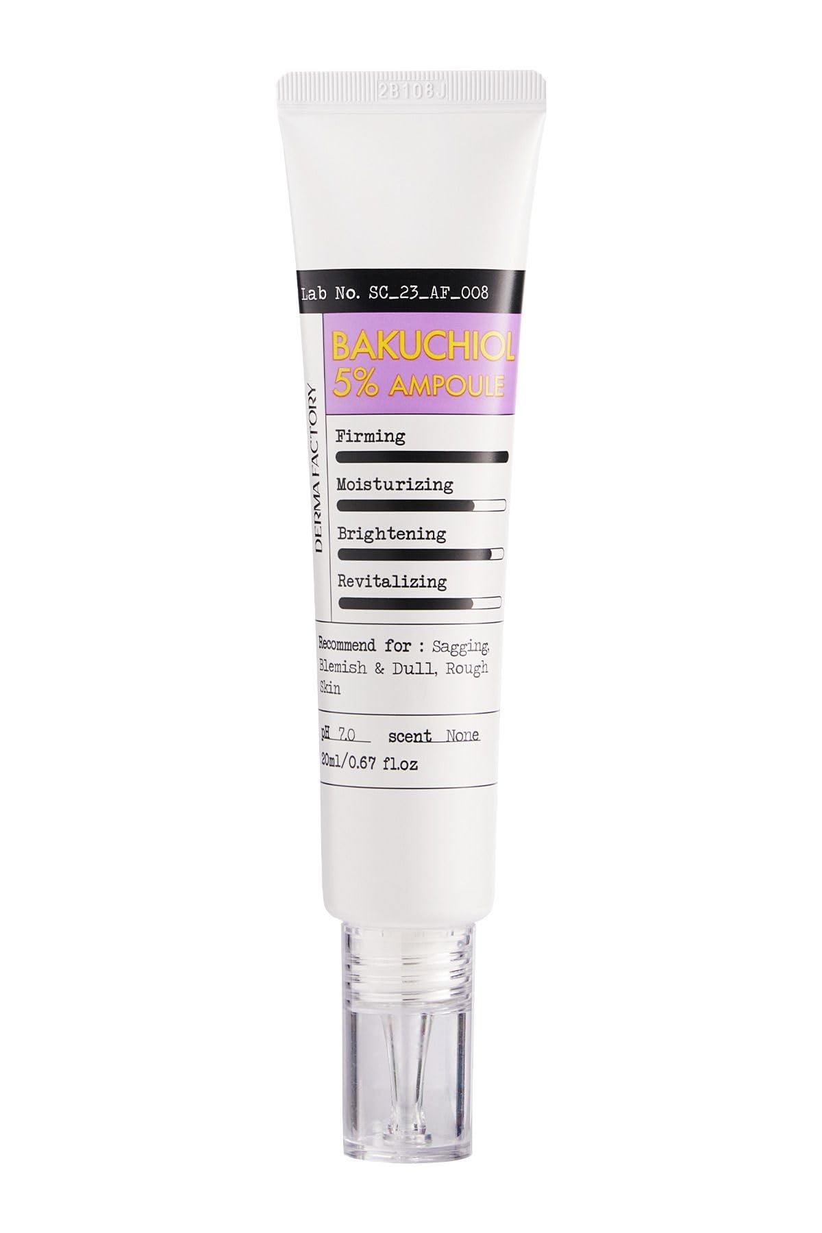 DERMA FACTORY%5 Bakuchiol İçeren Elastikiyet Arttırıcı ve Cilt Düzenleyici Serum Derma Factory Bakhuciol Ampoule