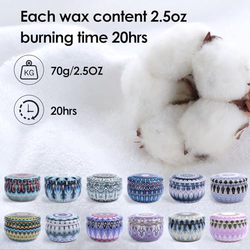 Scented Candles Gifts for Women, 12 Pack Candle Gift Set, Natural Soy Wax Aromatherapy Candles, Gift Sets Idea for Her, Girls, Friends, Mother's Day, Birthday, Valentines, Anniversary - Image 6